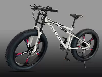 26  X 4.0 Fat Tire Heavy Duty Beach Mountain Bike 21 Speed White DH628 • $699