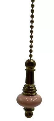 Vtg  Westinghouse Pull Chain Brass Mauve Ceramic Ceiling Light Fan Dangle 2.5” • $12.99