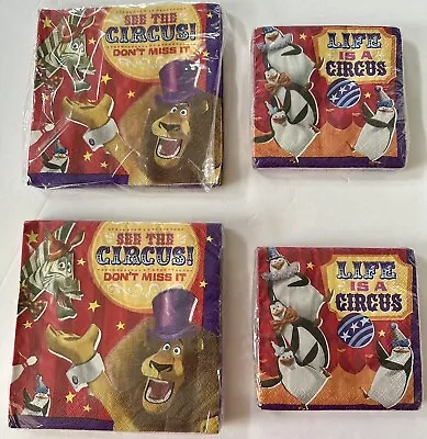 NEW Madagascar 3 Hallmark Party Napkins Circus 2012 Dreamworks Lot Of 4 • $18.99