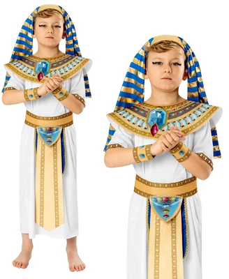 £19.49 • Buy White Pharaoh Costume Boys Egyptian Fancy Dress Outfit Book Day Kids