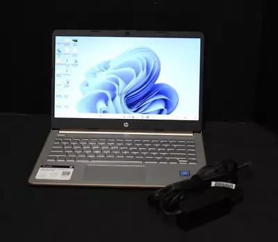 HP 14-dq0054dx 14  (64GB EMMC Intel Celeron N 2.60GHz 4GB) Laptop - Rose Gold • $89.99