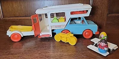 VTG Hasbro Toy 1972 Weebles Romper Room Camp-About Boat Camper Van Motorcycle + • $59.99