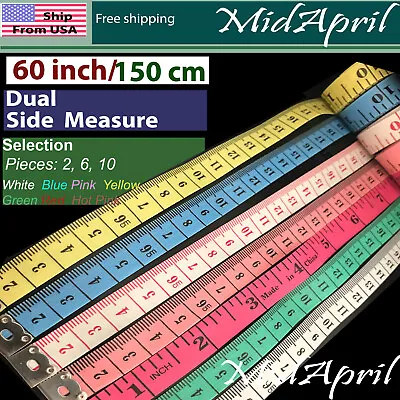 Body Measuring Ruler Sewing Cloth Tailor Tape Measure Soft Flat 60  /150cm • $3.79