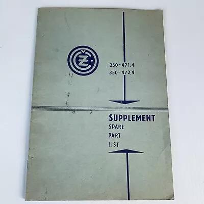 CZ 250 & 350 Motorcycle Supplement  Spare Part List 1980 Ceske Zavody • $20