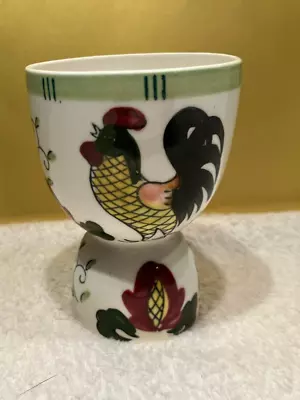 BEST DEAL! FREE SHIP! Ucagco  Early Provincial  Double Egg Cup- Roosters/roses • $14.99