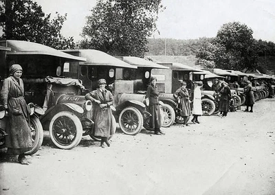 $5.96 • Buy British Vads Stand With Their Ambulances Along The British Western F - Old Photo