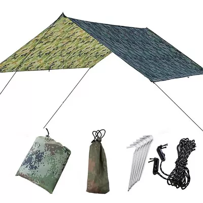 300x300cm Waterproof Rain Fly Tent Camping Tarp Cover Picnic Mat Hammock Shelter • $38.99