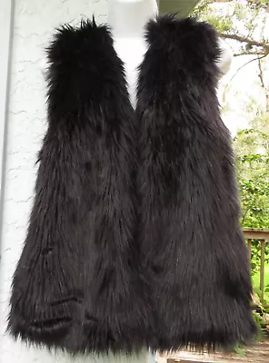 Divided H & M Black Faux Fur Vest Size 10 • $19.98