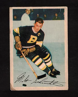 1953-54 MILT SCHMIDT #92 Parkhurst Bos. Bruins HALL OF FAME Star NHL Hockey Card • $18.17