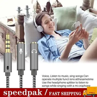 £1.76 • Buy 3.5mm Headset Adapter Y-Splitter Jack Cable Separate And Audio Headphone C5M5