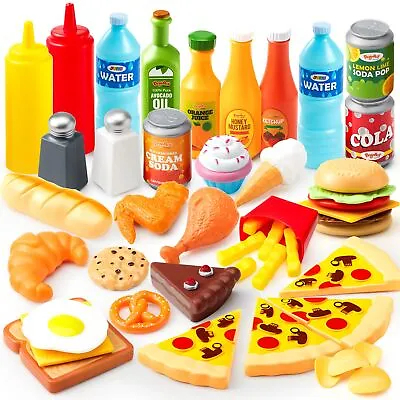 Syncfun 45 Pcs Play Food Sets For Kids Kitchen Popular Grocery Store Play Food • $29.99