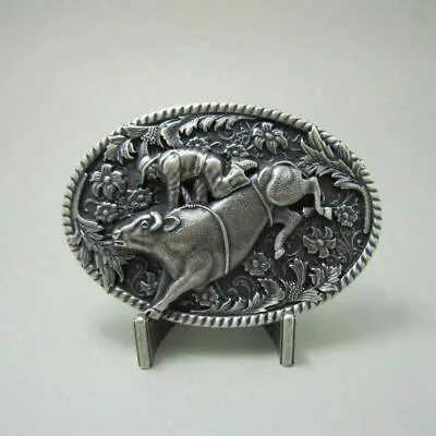 Original Western Cowboy Rodeo Bull Rider Riding Metal Belt Buckle • $9.99