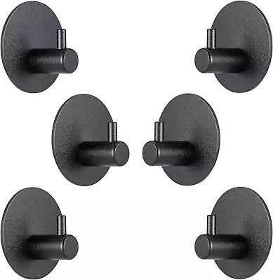 Towel Hooks 6Pcs Stainless Steel Wall Hooks 3M Adhesive Hooks Heavy-Duty Towel H • $28.99