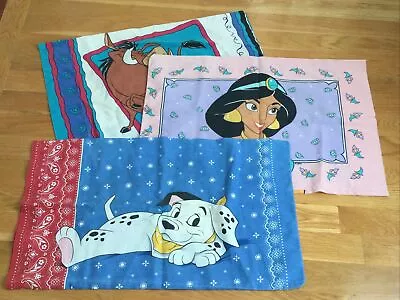 Vintage DISNEY Pillowcase Lot Princess JASMINE 101 Dalmatians LION KING Mix Sets • $26.99