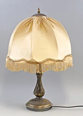 9168034-d Table Lamp With Metal Base And Fabric Shade • $59.38