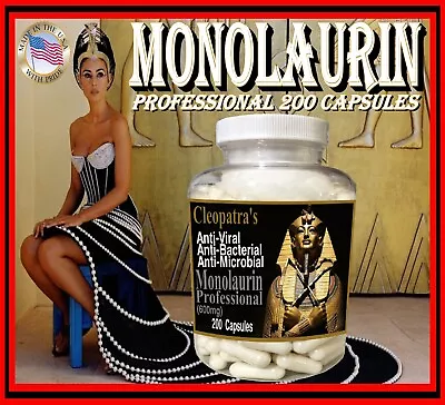 Pure Organic Monolaurin Professional 600mgs X 200 Vegetarian Capsules USA • $30