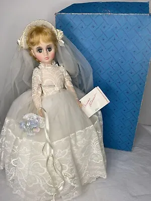 1950s Madame Alexander ELISE 16  Bride Doll Original Box Tags Blonde Blue Eyes • $225