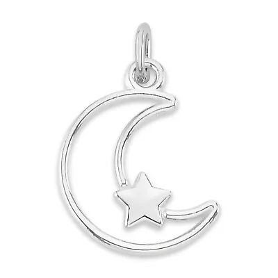 925 Sterling Silver Moon And Star Charm Celestial Charm To Attach To Bracelet • $15