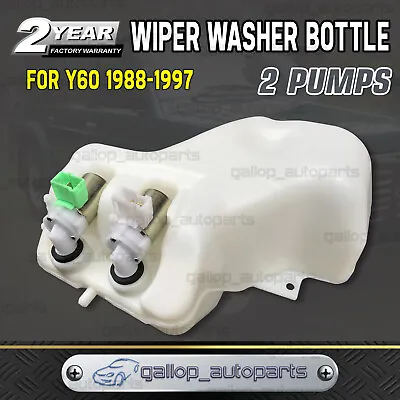 Premium Quality Wiper Washer Bottle 2 Pumps Fits Nissan Patrol GQ Y60 TD42 TB42 • $48.50