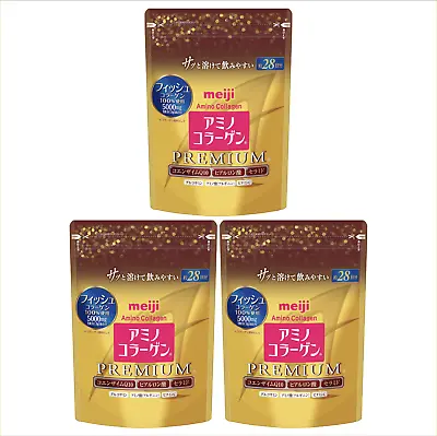 Amino Collagen Premium Powder 196g 28 Days X 3 Pack Meiji From JAPAN • $98.37