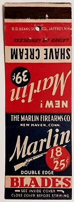 Marlin Double Edge Blades Marlin Shave Cream Vintage Matchbook Cover • $4.99