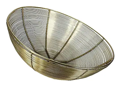 Brass Metal Wire Fruit Vegetable Basket Bowl Kitchen Storage Large 13  Round • $39.97