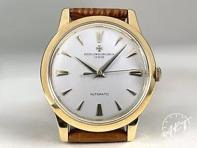 RARE Vintage 1950s Vacheron Constantin 18K Gold Automatic Silver Dial Watch 6038 • $6995