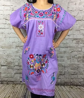 Assorted Knee-Length Peasant Tunic Embroidered Mexican Dress  • $25.99