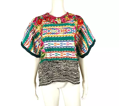 VERANDA WEAR Top Art-To-Wear Embroidered Heavy Floral Pullover - NTSF • $57.99