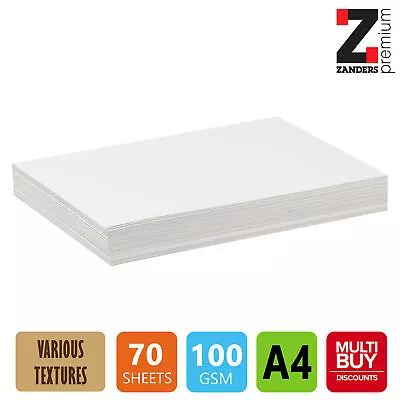 Zanders Zeta Paper Wove Hammer Linen 100gsm A4 Pack Of 70 Sheets • £4.95