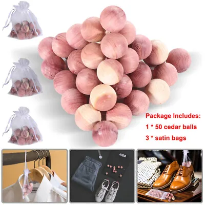 Aromatic Cedar Balls For Clothes Storage 100% Natural Red Cedar Wood W/Satin Bag • $14.29