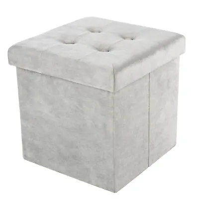 Storage Ottoman Soft Velvet Tufted Footrest Removeable Lid 15 X 15 Inch • $33.99
