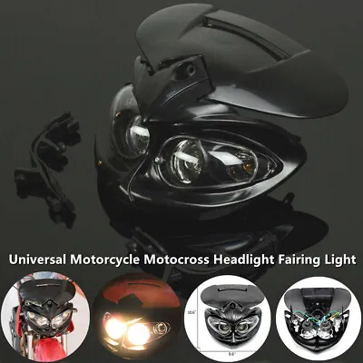 $33.47 • Buy Universal Motorcycle Motocross Headlight Fairing Lamp Dual Street Fighter Bulb