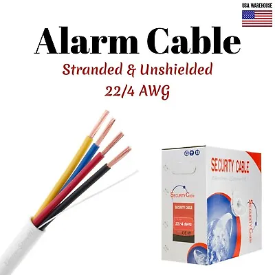 1000ft Alarm Security Wire Cable 22/4 Gauge Stranded Conductor UTP Unshielded • $51.99