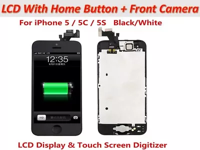 FOR IPhone SE 5s 5c LCD Screen Replacement Screen Display W Home Button & Camera • $26.38