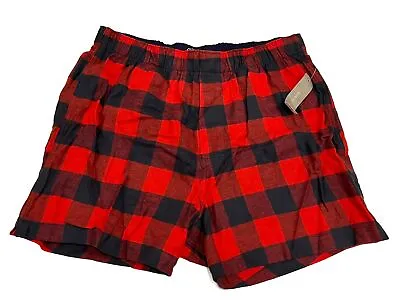 J. Crew Men's Flannel Boxer Red & Black Plaid M (32-34) New With Tags • $19.95