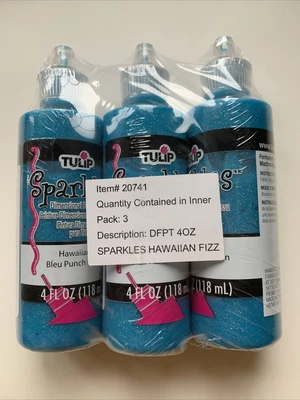 Tulip Sparkles 3D Fabric Paint - Hawaiian Fizz  X 3 Bottles • £12