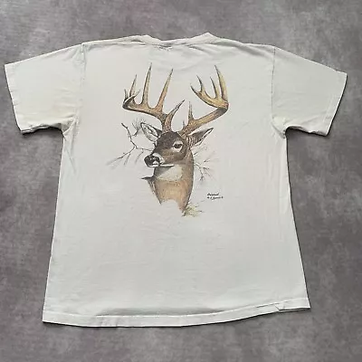 Vintage Outdoor Classics Whitetail Deer Shirt Size L Buck Hunting Nature Animal  • $18.50