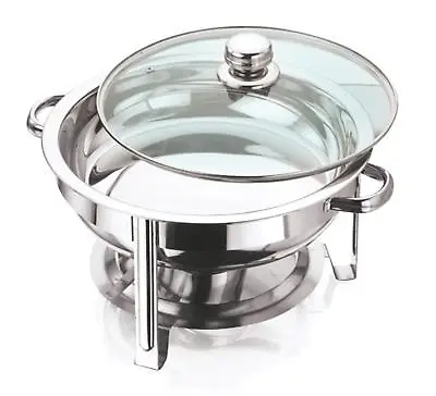 £35.99 • Buy Stainless Steel Chafing Dish Set - Round Table Top Food Warmer 4.5 Litre