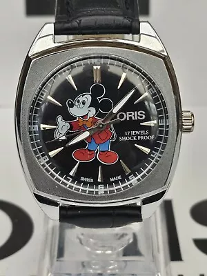 Oris Mickey Mouse Manual Rare Retro  Mens Watch 17 Jewels  • £62