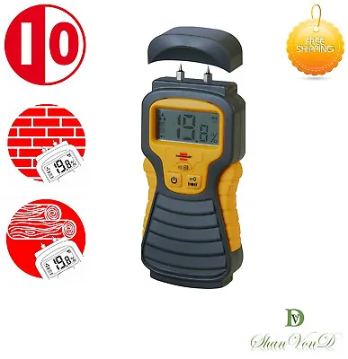 Moisture Meter Detector Wood Damp Timber Plaster Humidity Digital Tester Sensor • £29.99