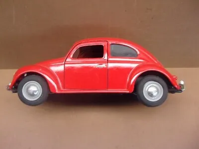 RED VW BUG Tin Toy Car Opening Doors 1/24 Scale Vintage SS7707 Volkswagen • $13.99