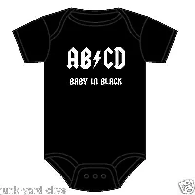 Ac/dc Baby Grow Toddler Vest Funny Ab/cd Babygrow Rock Music Band 0-18 Months • £8.69