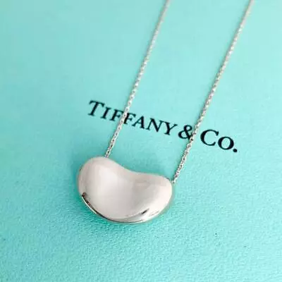 Authentic Tiffany & Co. Large Bean Necklace Elsa Peretti Sterling Silver 925 • $128