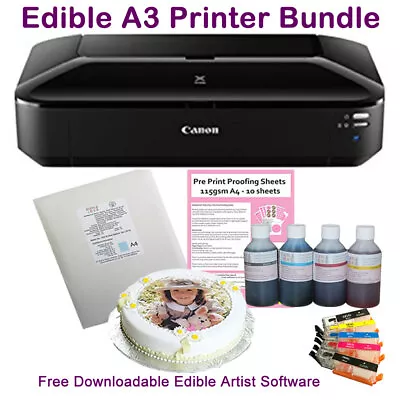 Edible Printer Kit A3 IX6850 Refillable Cartridges Edible Ink & Icing Sheets • £315