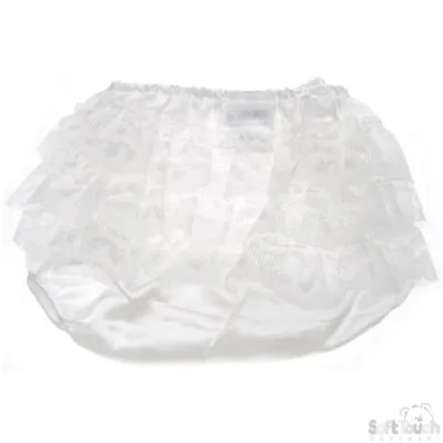 Baby Girls Frilly Pants Knickers Cream Satin And Lace Soft Touch 0-12m • £3.95