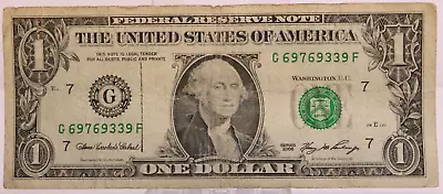 $1 Dollar 2006 Series Stamped Misprint Error G69769339F • $8