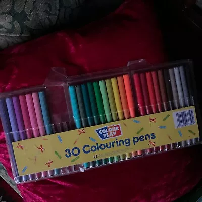 VINTAGE COLOUR PLAY 27x MAGIC MARKER COLOURING PENS (WOOLWORTHS) • £4