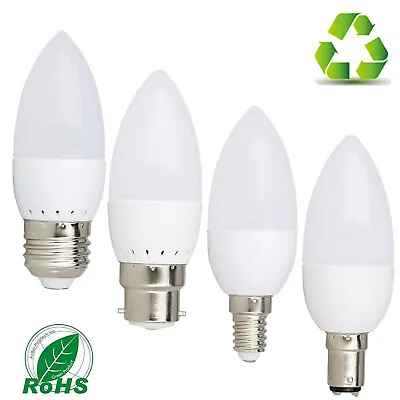 3W E27 E14 B22 B15 LED Chandelier Candle Bulb Light 2835 SMD White Lamps Bulbs • £1.81