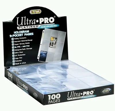 Trading Card A4 Sleeves - 10 Ultra Pro 9 Pocket Platinum Pages MTGPokemon.  • £5.69